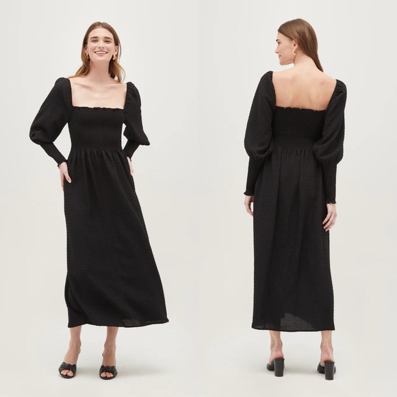 knee length dresses for ladies Grace Ruffle Sleeve Smocked Maxi Dress – lularoe main image 0